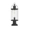 Z-Lite Roundhouse 1 Light Outdoor Pier Mounted Fixture, Black And Clear Seedy 569PHM-533PM-BK - alternate 1